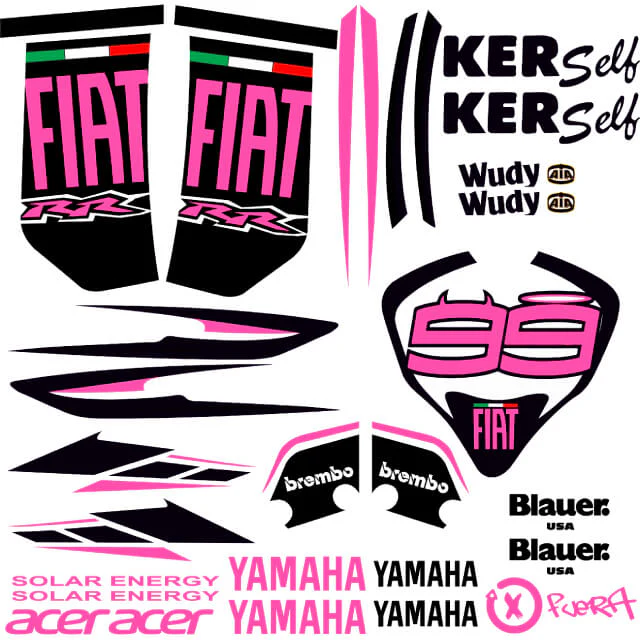 Kit pegatinas Yamaha Jog R/RR fiat Lorenzo flúor - Imagen 3